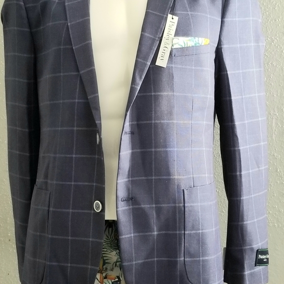 Dover Notch Jacket - Slim- Navy & Light Blue - Picture 6 of 7